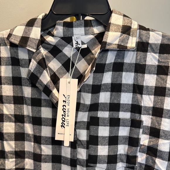 Aibrou buffalo plaid pajama set NWT L - Picture 3 of 13